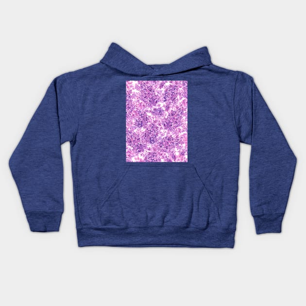 Pink watercolor lilac flowers Kids Hoodie by katerinamk